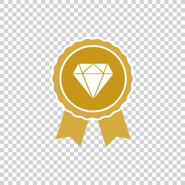 Premium gold icon with diamond, vector premium emblem isolated Stock Illustration