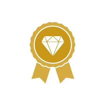 Premium gold icon with diamond, vector premium emblem isolated Stock-Illustration