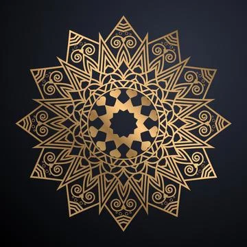 Premium Gold Mandala Ornament Vector Illustration Luxury イラスト素材