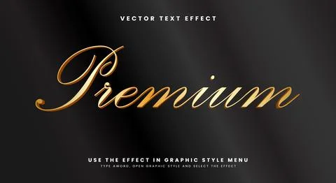 Premium gold stylish 3d editable text effect template Stock Illustration