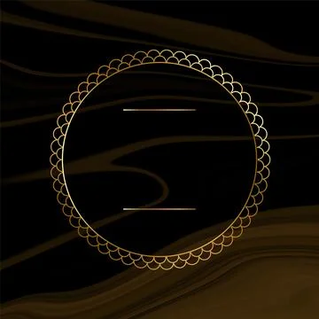 Premium golden empty frame on black marble background Stock Illustration