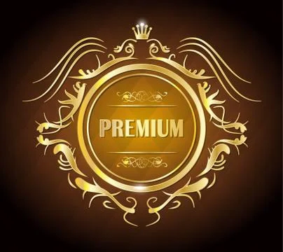 Premium golden frame Stock Illustration