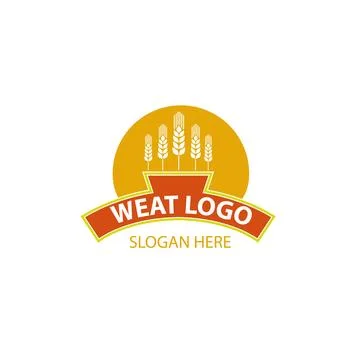 Premium grain flat vector logotype designs set. Stock Illustration