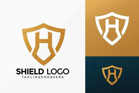 Premium H Shield Safe Logo Vector Design. Abstract emblem, designs concept, l Stock Illustration