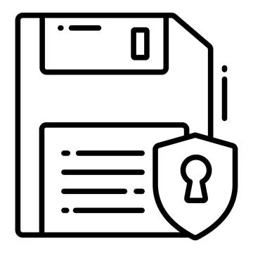 A premium hand drawn icon of cloud security lock, easy to edit Stock-Illustration