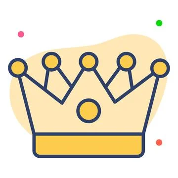 A premium hand drawn icon representing premium service crown Stock Illustration