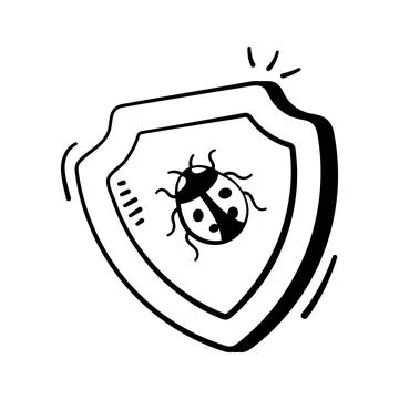 A premium hand drawn icon of security shield protection. 스톡 일러스트