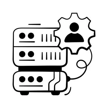 A premium hand drawn icon of server configuration system 스톡 일러스트
