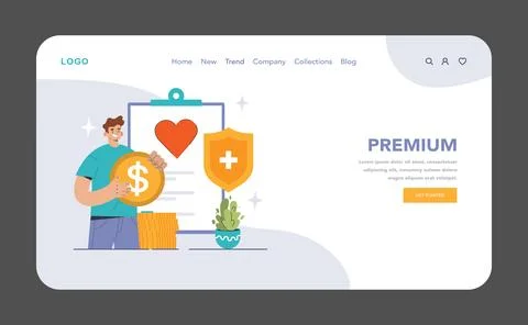Premium healthcare concept. Flat vector illustration Stock Illustration