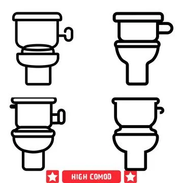 Premium High Commode Silhouettes  Exquisite Vector Set for Home Decor Ideas Stock Illustration
