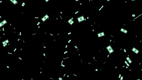 Premium high-quality 4K seamless looping animation of falling paper money. Stock Footage 344963943
