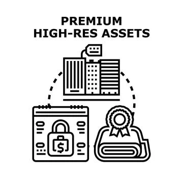 Premium high res assets representing quality investment value Ilustración de archivo