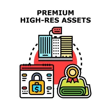 Premium high res assets representing quality investment value Ilustración de archivo