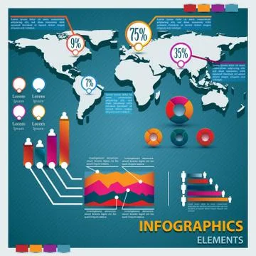 Premium infographics master collection Stock Illustration