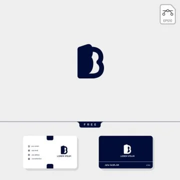 Premium Initial B, BB, 13, 3, or EB outline creative logo template and busine Stock Illustration