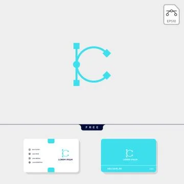 Premium initial C logo template and business card design template include. ve Stock Illustration