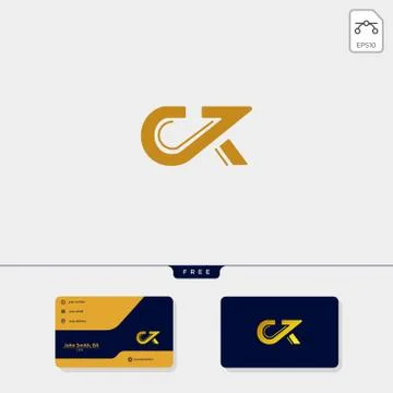 Premium initial Ck, KC, C, or K creative logo template and business card desi Stock Illustration