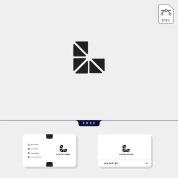 Premium initial Geometric L logo template and business card design template i Stock Illustration