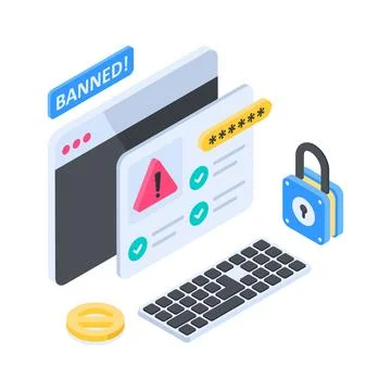 Premium isometric illustration of computer server rack and data center. Stock Illustration