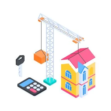 Premium isometric illustration showing secure database encryption with a Stock Illustration