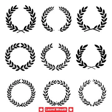 Premium Laurel Wreath Vector Designs  Exquisite Embellishments for High End.. Stock Illustration