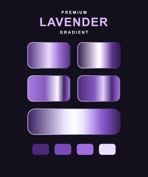Premium Lavender Gradient. Set of six metallic lavender gradient buttons an.. Stock-Illustration