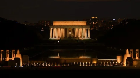 Premium Lincoln Memorial Time Lapse Washington DC Sunset Stock Footage