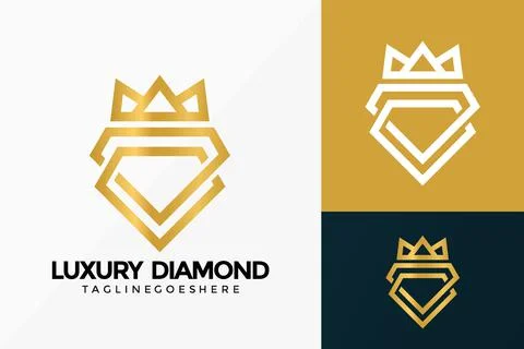 Premium Luxury Diamond Logo Vector Design. Abstract emblem, designs concept,  Illustrazione stock