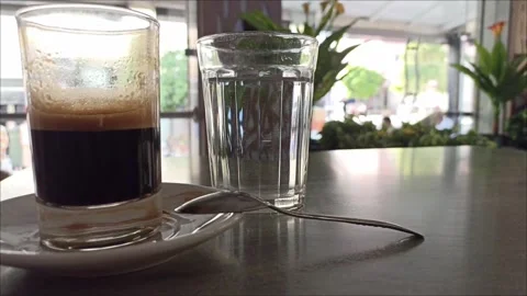Premium Macro Shot of Authentic Fresh Espresso with Rich Golden Crema. Stock Footage 333007396