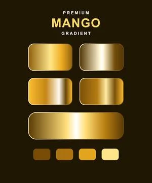 Premium Mango Gradient gold color palette and vector gradient shapes for gr.. Ilustración de archivo
