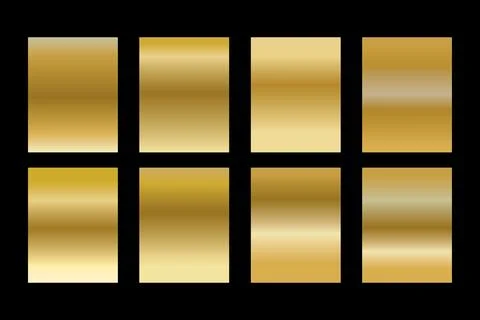 Premium Metallic Gold Gradient Swatch Set for Luxury Design Stock Illustration