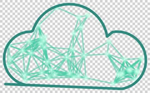 Premium mint cloud computing network transparent PNG Stock Photos