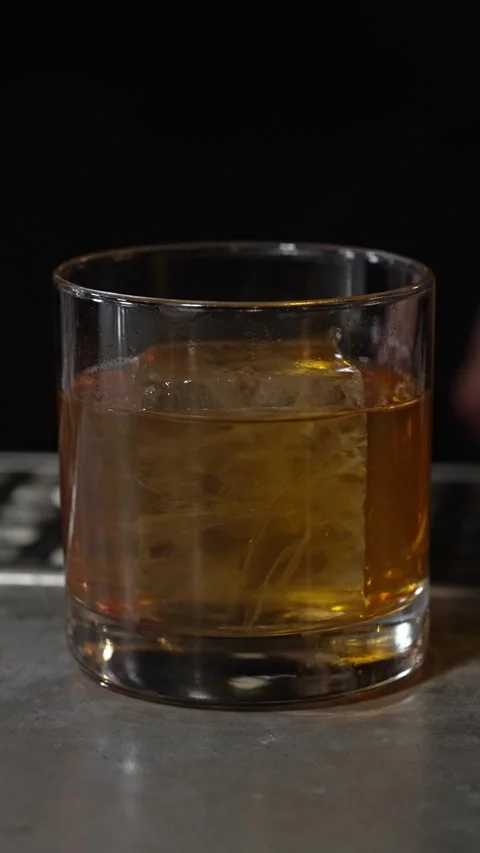 Premium mixed drink styled for high end beverage visuals. Stock Footage 333712903