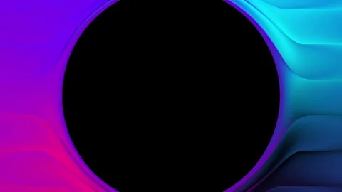 Premium Neon Gradient Full Circular Frame Overlay with Black Center Copy Space Stock Footage 339034430