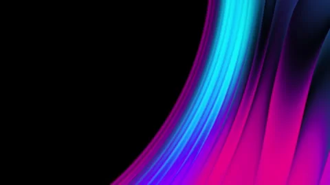Premium Neon Gradient Right Curved Border Frame Overlay with Black Copy Space Stock Footage 339034308