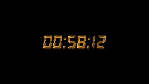 Premium neon orange digital countdown timer with glowing 6-digit led segmen.. Video stock 337185607