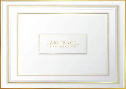 Premium overlap layer white background gold metallic border color luxury conc Stock Illustration