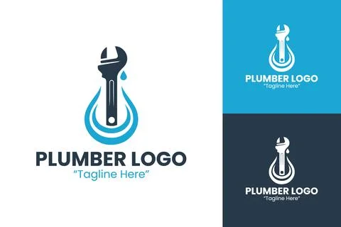Premium Plumber Logo Design Stock Illustration