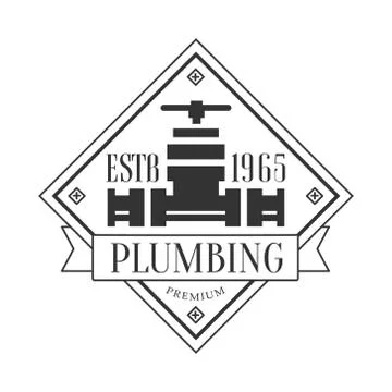 Premium Plumbing Repair and Renovation Service Black And White Sign Design Stock Illustration