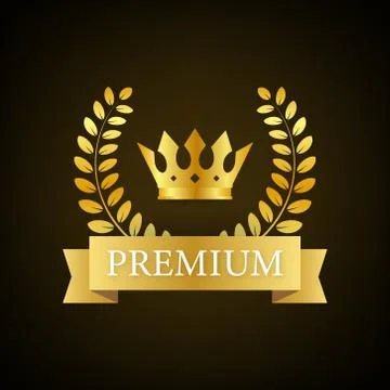 Premium. Premium in royal style on gold background. Luxury template design Stock Illustration