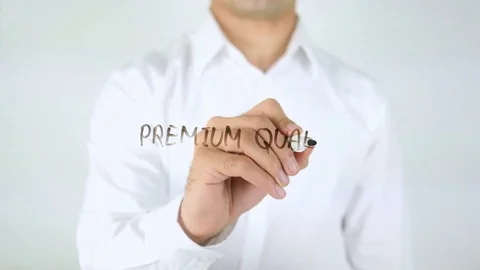 Premium Quali, Man Writing on Glass Stock Footage