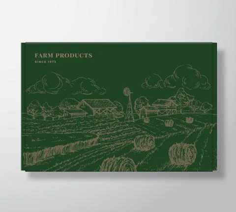 Premium Quality Box Mock Up. Organic Vector Packaging Label Design on a Illustrazione stock