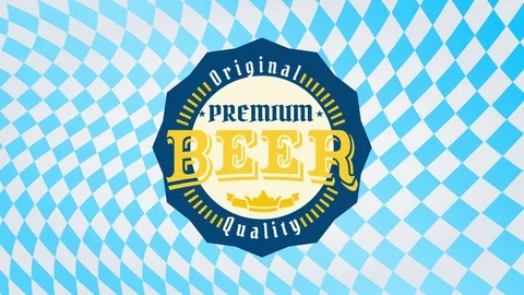 Premium quality craft brewery beer with a wavy pointy round seal like with Stock Footage 129272003