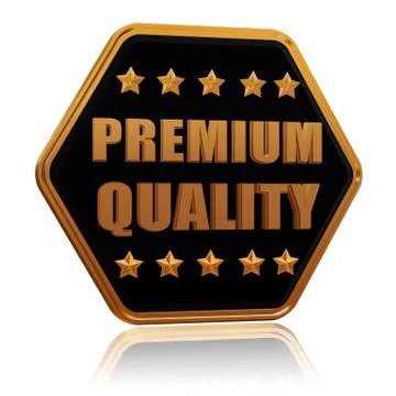 Premium quality five star hexagon button Stock Illustration