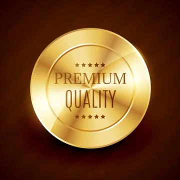 Premium quality golden button vector design Stock Illustration