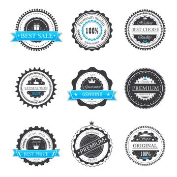 Premium quality, guarantee badges Stock Illustration