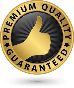 Premium quality guaranteed golden label, vector illustration Stock Illustration