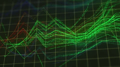 Premium Quality - Intro Data Flow Visualization Animation of grid patterns Stock Footage 241210576