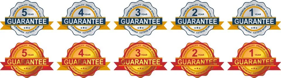 Premium Quality One to Five Year Guarantee Badge Ribbon Seal Ilustração Stock