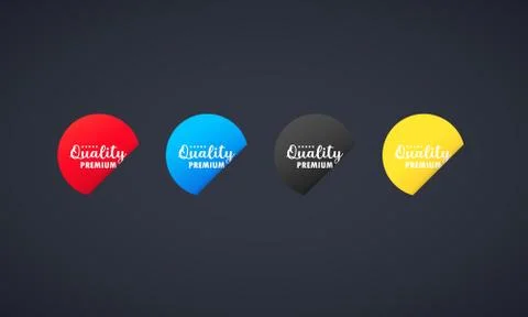 Premium quality sticker set. For graphic and web design. Vector on isolated b Stock Illustration